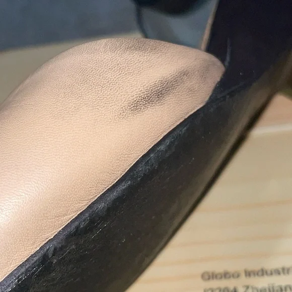 Tory Burch McKenna Leather Beige and Black Wedges - Picture 10 of 15